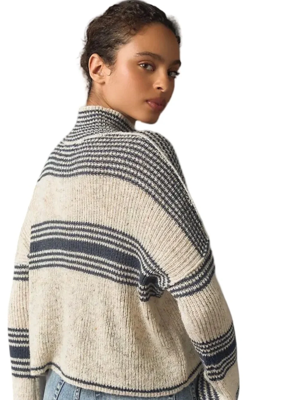 Anthropologie cream navy